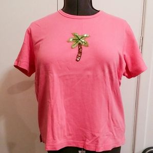 Pink cotton decorated tee